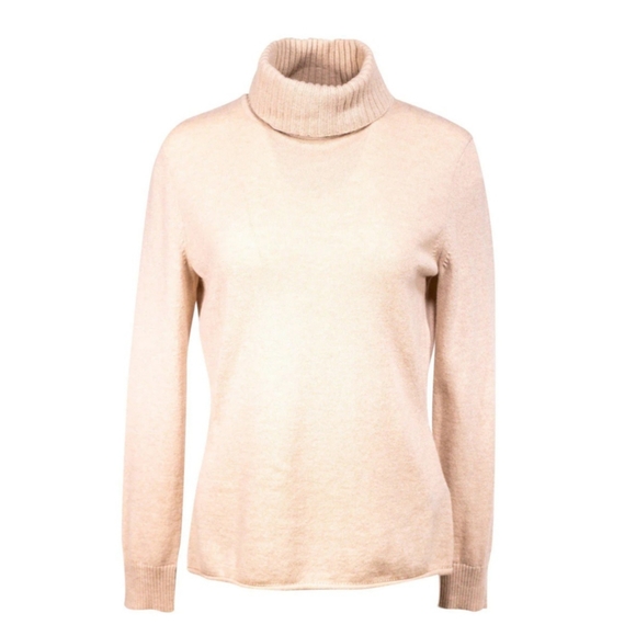 Lafayette 148 New York Sweaters - Lafayette 148 New York - 100% Wool Beige Turtleneck Sweater